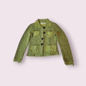 Willow Women's Green Cotton Blend Weave Jacket Sz Small
